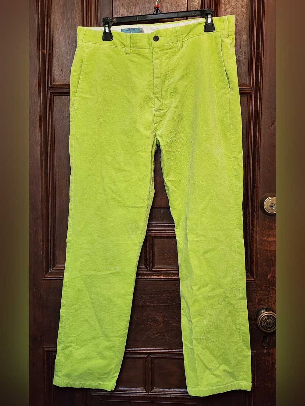 Castaway Nantucket Island Lime Green Corduroy Men's  Pants- Size 33 X 30
